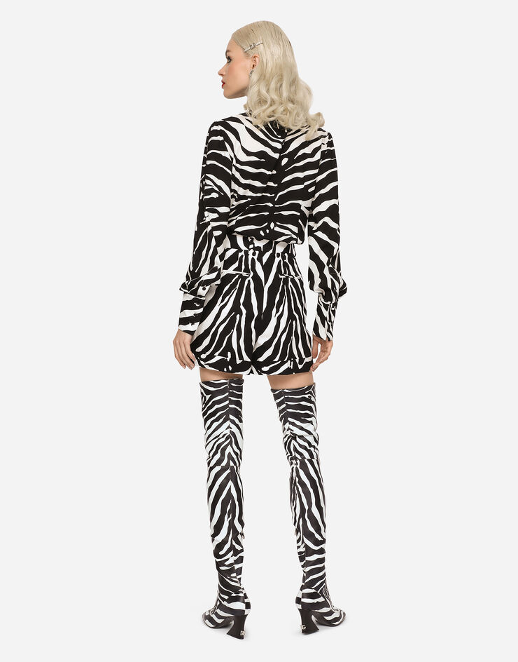 Dolce & Gabbana Zebra-print charmeuse shirt Multicolor F5P71TFSA3P