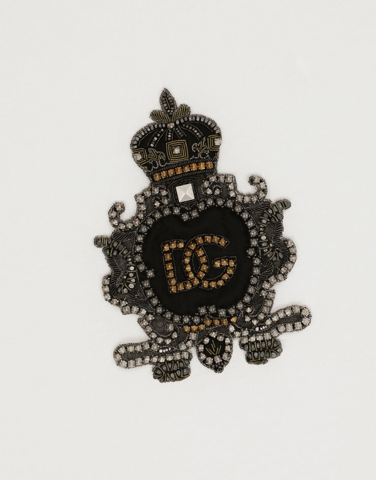 Dolce & Gabbana تيشيرت قطني برقعة شعار DG أبيض G8OU9ZFU7EQ
