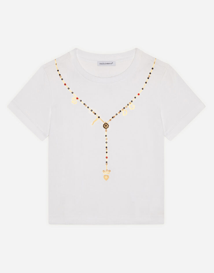 Dolce & Gabbana Jersey t-shirt with necklace print BLANCO L5JTBOG7VWF