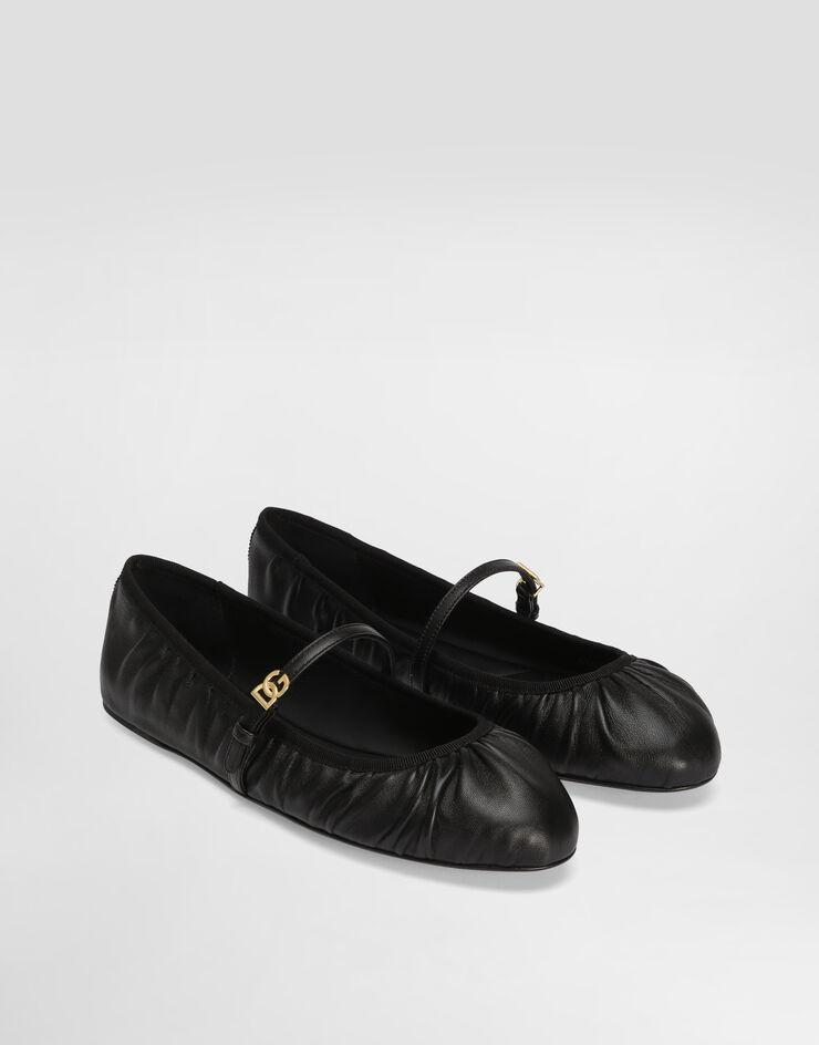 Dolce & Gabbana Ballerina aus Nappaleder Schwarz CB0257AD137