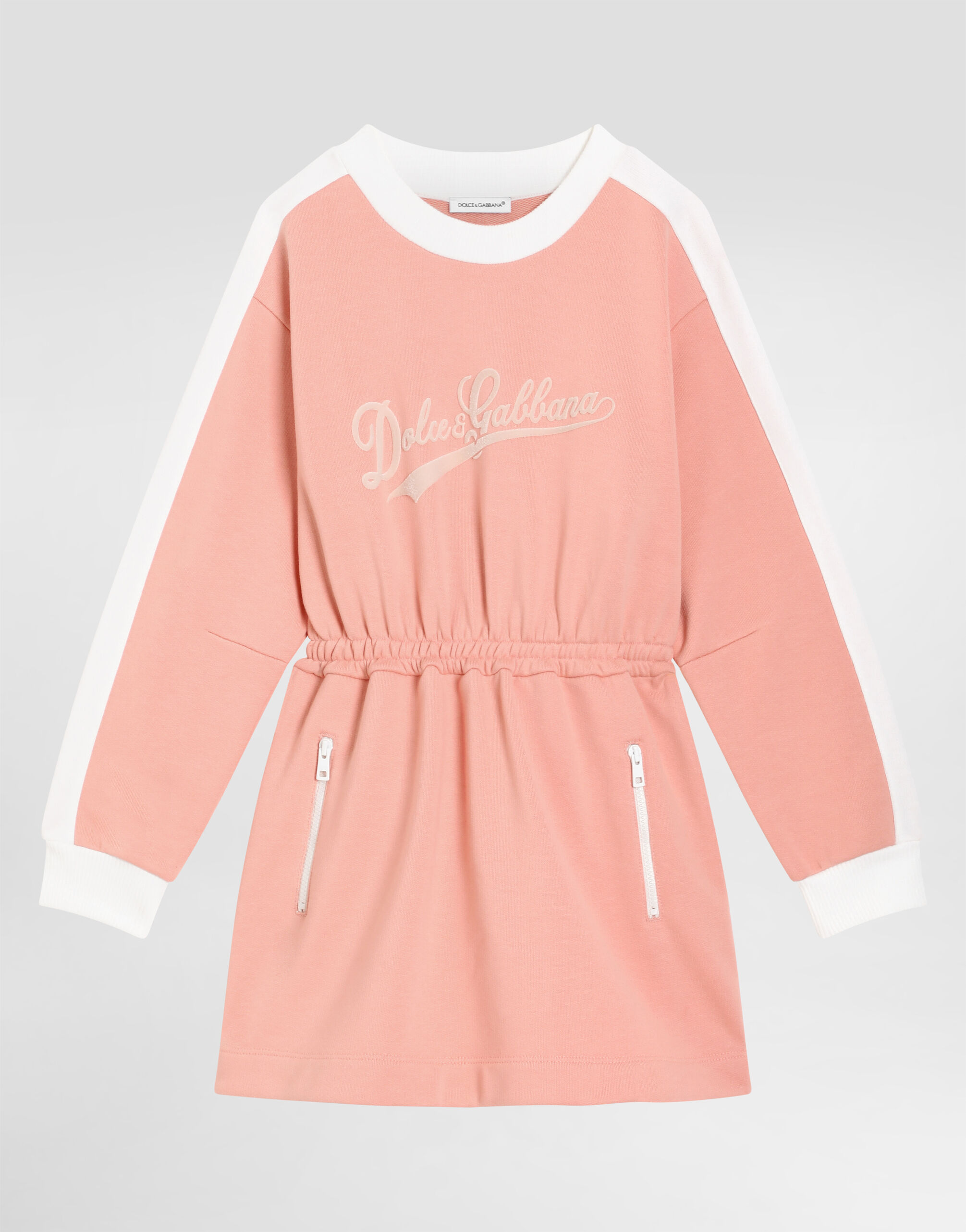 Fleece dress with print in Pink for Girls | Dolce&Gabbana®