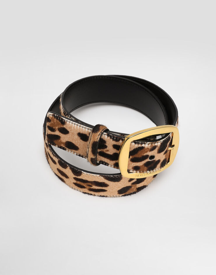 Dolce & Gabbana Calf belt with leo print Print BE4609AV769