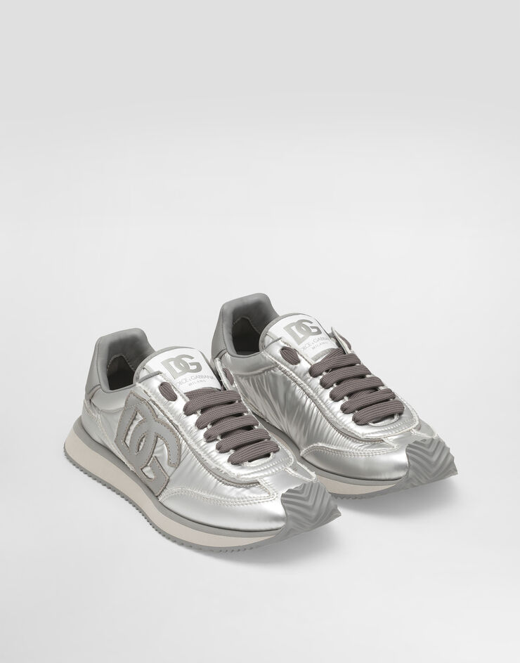 Dolce & Gabbana DG Cushion sneakers in laminated nylon Silver CK2288AE474