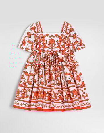 Dolce & Gabbana Majolica-print poplin dress Multicolor L24DT9G7P4N