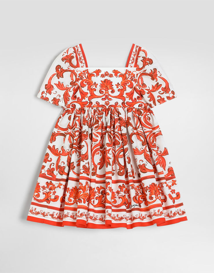 Dolce & Gabbana Majolica-print poplin dress Multicolor L24DT9G7P4N