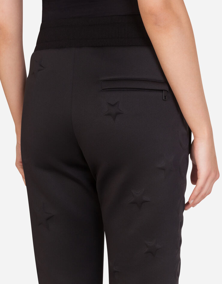 Dolce & Gabbana MILLENNIALS STAR SCUBA FABRIC JOGGING PANTS NEGRO FTBLPTHUMD6