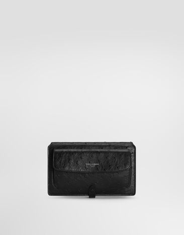 Dolce & Gabbana Ostrich leather crossbody minibag Black BM2766A8K00