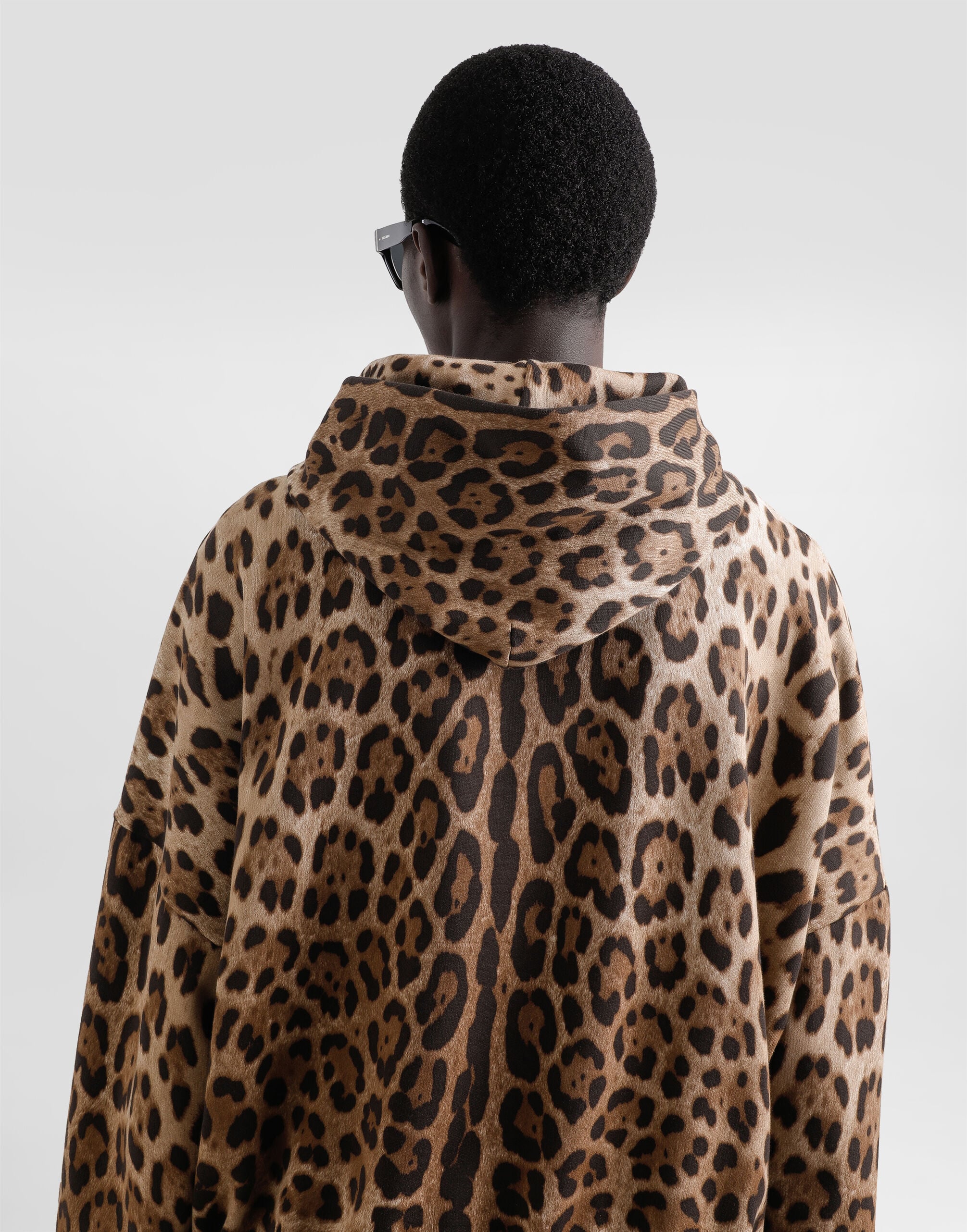 Cotton hoodie with tag in Print for Men | Dolce&Gabbana®