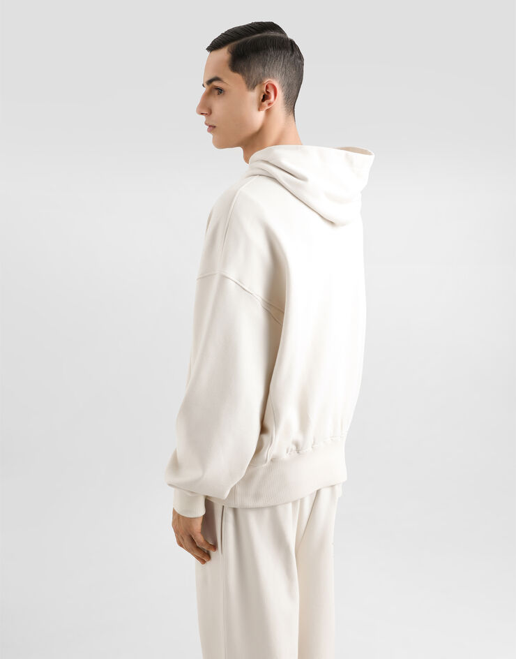 Dolce & Gabbana Hoodie with embroidery Cream G9BJGZG7O2J