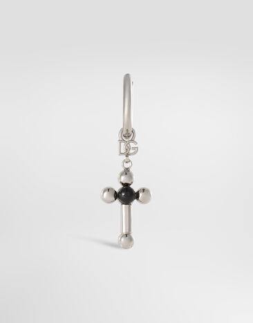 Dolce & Gabbana Monoboucle d’oreille créole avec tige et croix Argent WER5M4W1111