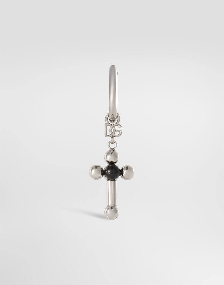 Dolce & Gabbana Creole single earring with pin and cross Dolce & Gabbana Creole single earring with pin and cross Silver WER5M4W1111