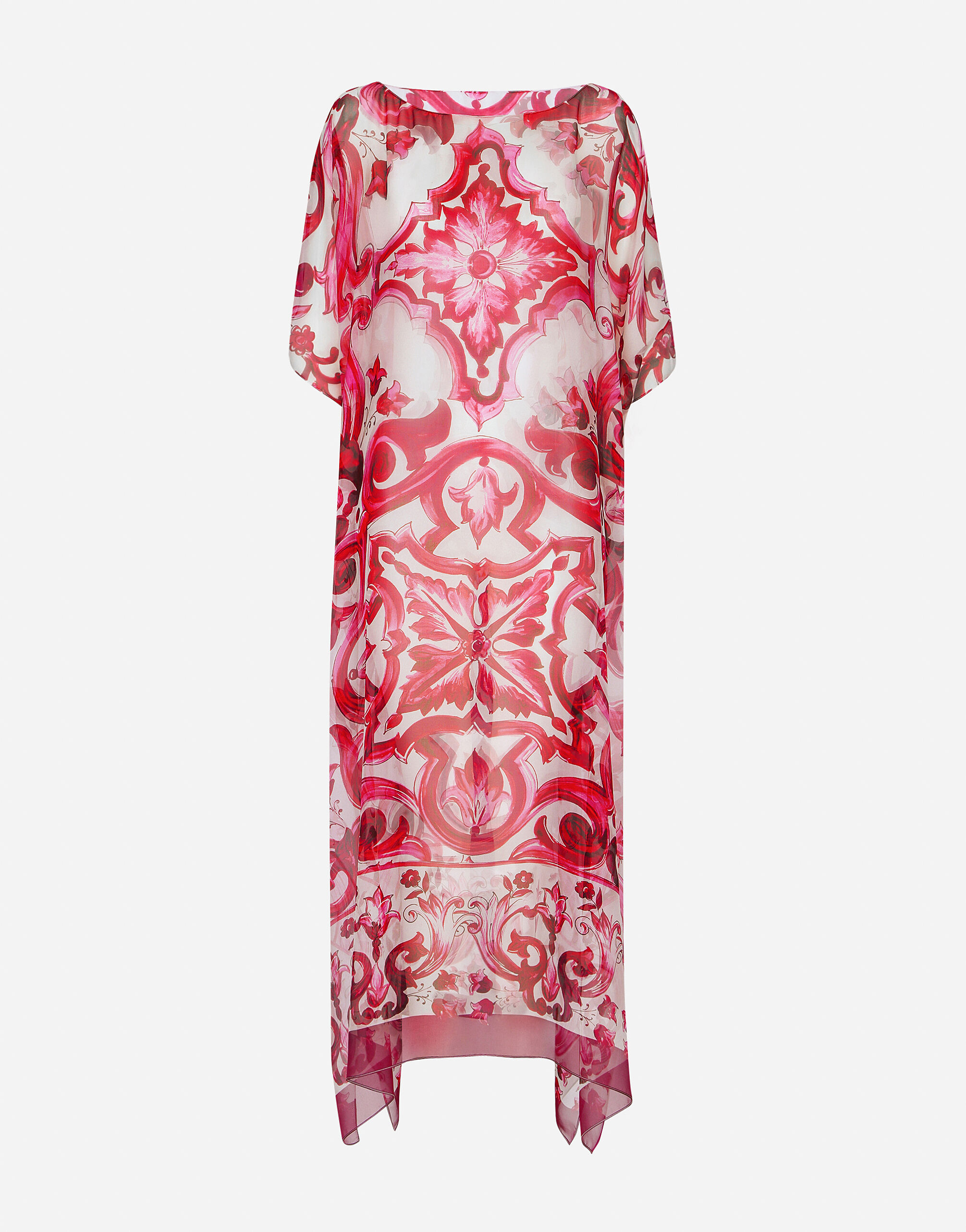 マルチカラーのウィメンズ Majolica-print chiffon caftan | Dolce&Gabbana®