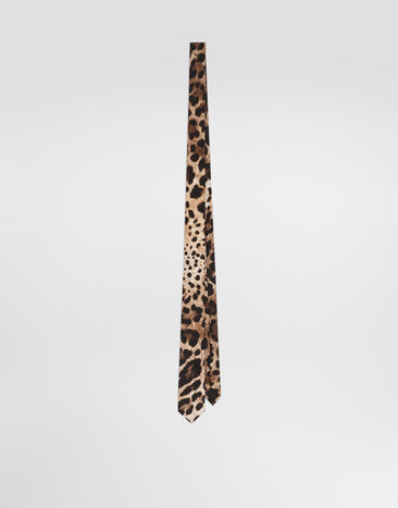 Dolce & Gabbana Leo-print silk twill tie Print FT069RHS114