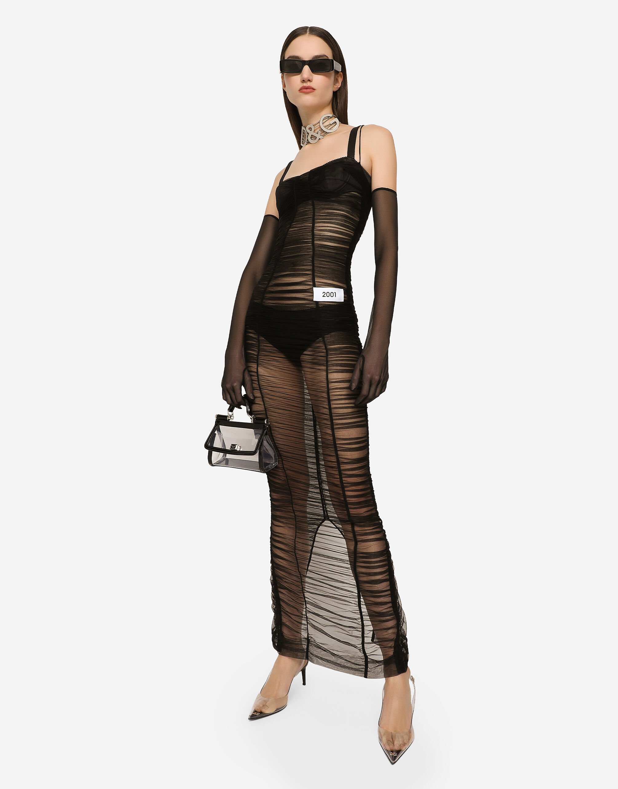 Dolce and gabbana black tulle dress shop