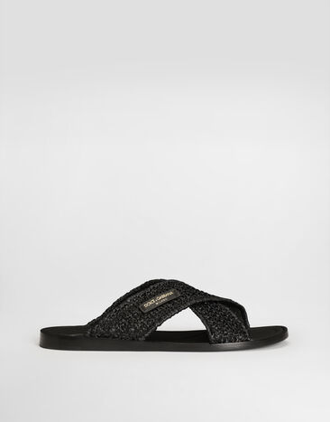 Dolce & Gabbana Sandals in raffia Black A80618A0675