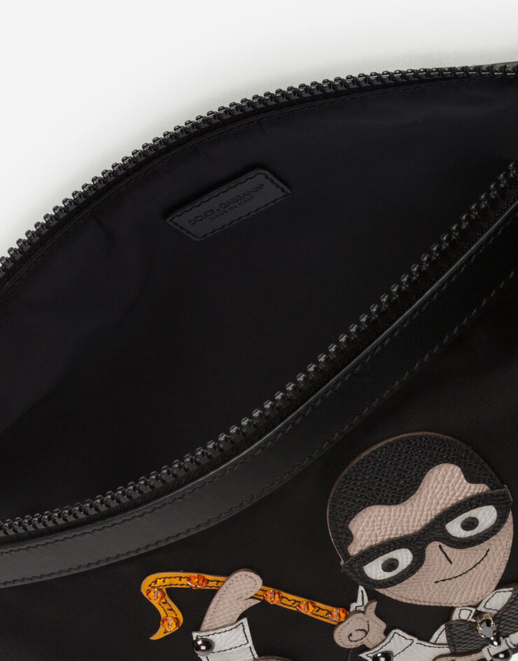 Dolce & Gabbana Dna clutch bag in nylon with tailored stylist patches NOIR BB6767AX695
