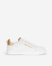 Dolce & Gabbana Calfskin nappa Portofino sneakers with lettering White/Pink CK1602AN298