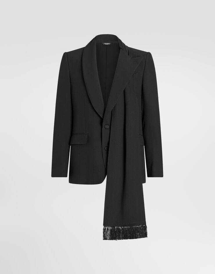 Dolce & Gabbana Sicilia single-breasted cady jacket Dolce & Gabbana Sicilia single-breasted cady jacket Black G2UX8TFUM4Z