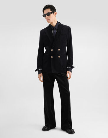 Dolce & Gabbana Velvet trousers Blue GYZLHTFUWFK