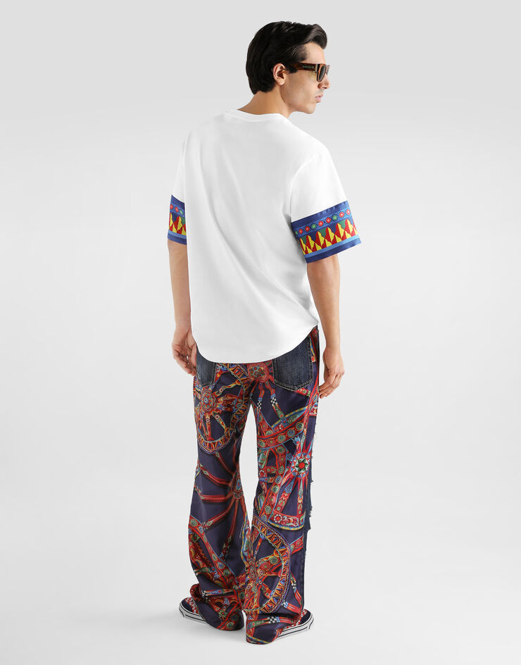Dolce & Gabbana Cotton t-shirt with carretto-print Multicolor G8SB2TG7P5Z