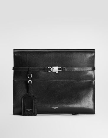 Dolce & Gabbana Lock calfskin clutch bag Black BM2771A3T05