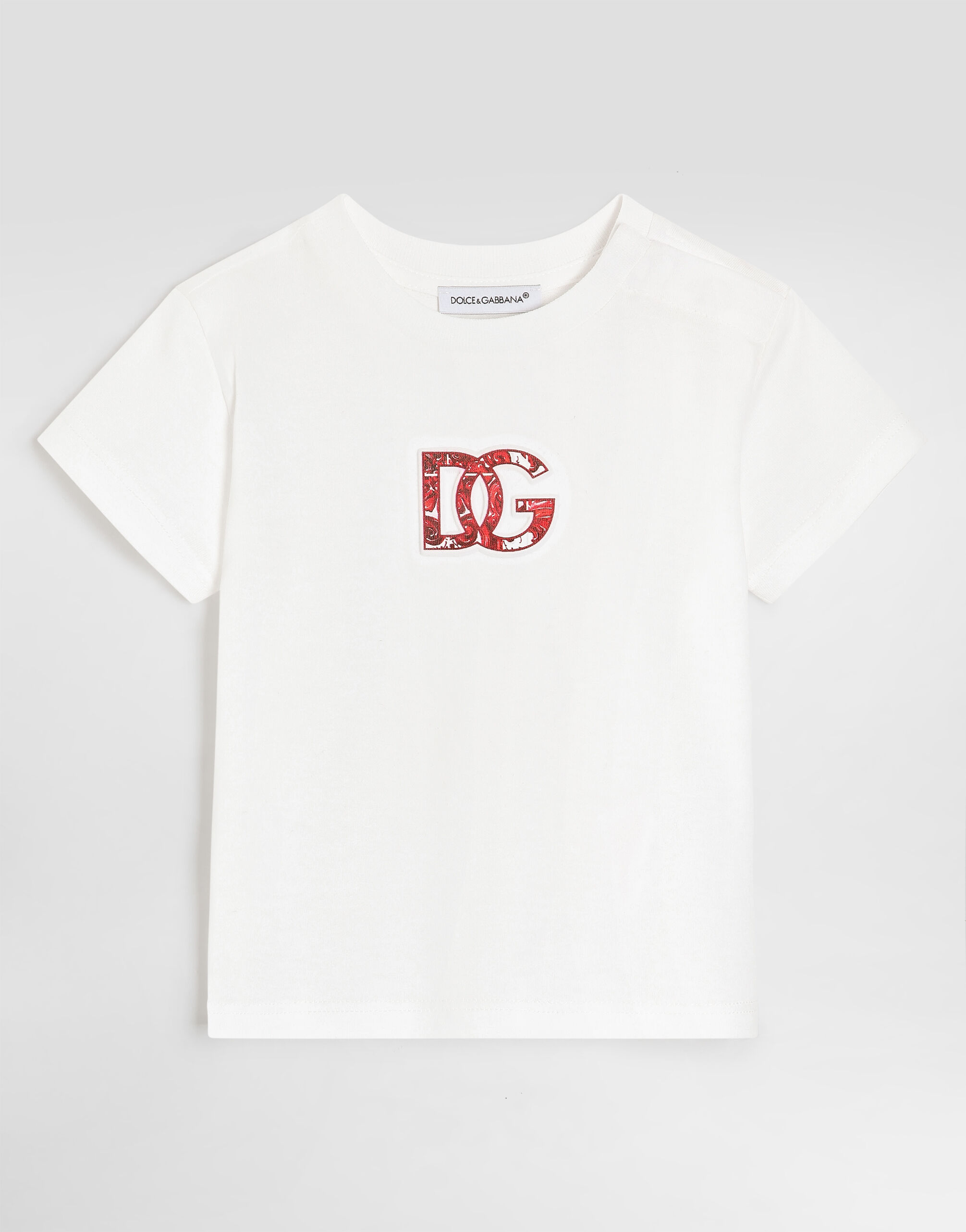 Jersey t-shirt with embossed logo