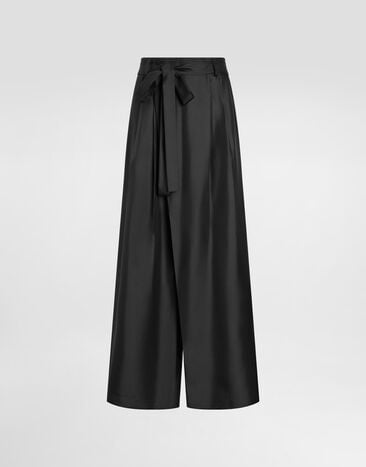 Dolce & Gabbana Silk twill trousers Black GP22FTFU1XB