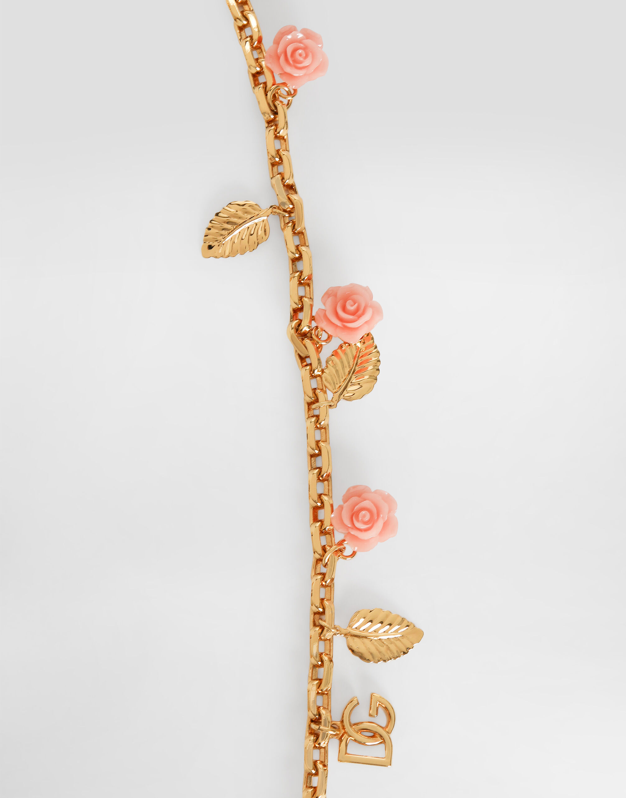 Metal shoulder strap with roses