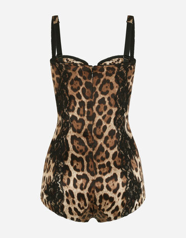 Dolce & Gabbana Leopard-print satin bodysuit Dolce & Gabbana Leopard-print satin bodysuit Print O9A05TONO21