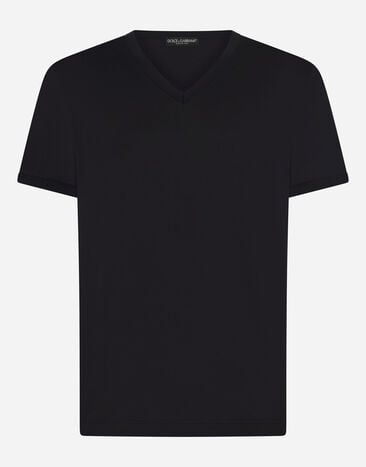 Dolce&Gabbana Camiseta de algodón Black GY6IETFUFJR