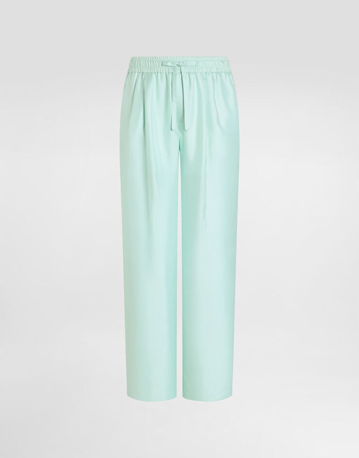 Dolce & Gabbana Silk twill jogging trousers Azure GP077ZFU1XB