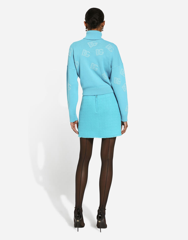 Dolce & Gabbana Raschel tweed miniskirt: Turquoise F4CE8TFMMHN
