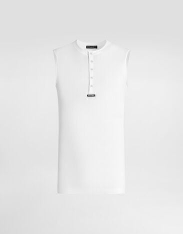 Dolce & Gabbana Футболка-серафино из хлопка White G8TO9TFU7AV