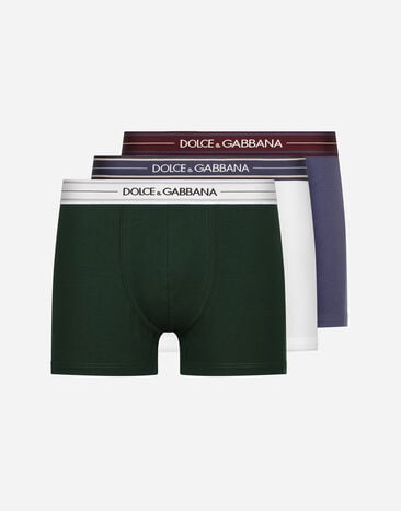 Dolce & Gabbana Pack de trois boxers classiques en coton stretch Noir M9C03JONN95