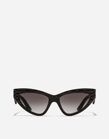 Dolce & Gabbana DG Crossed Sunglasses Black texture cocco VG443BVP88G