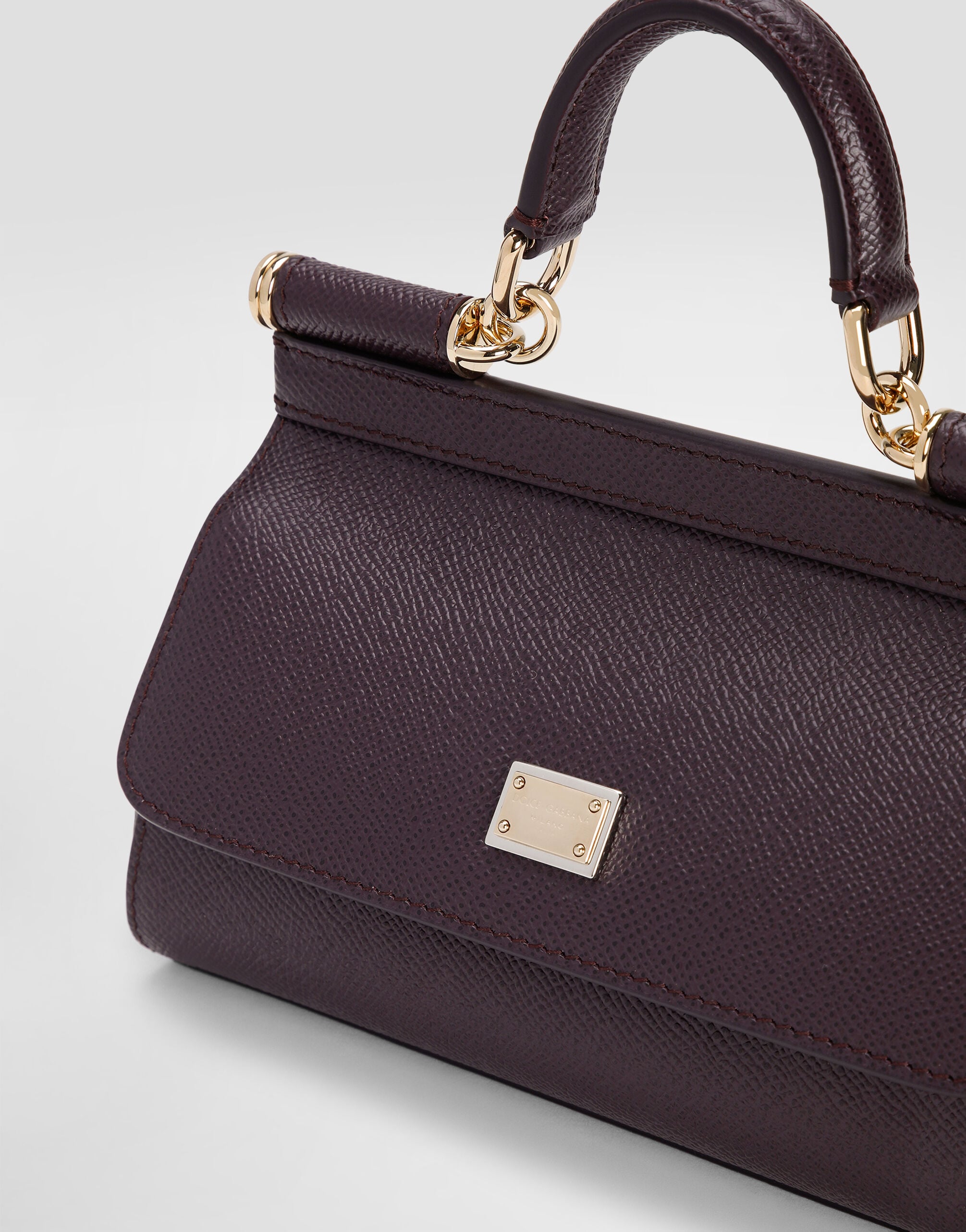 Mini Sicily handbag in dauphine calfskin in Bordeaux for Women