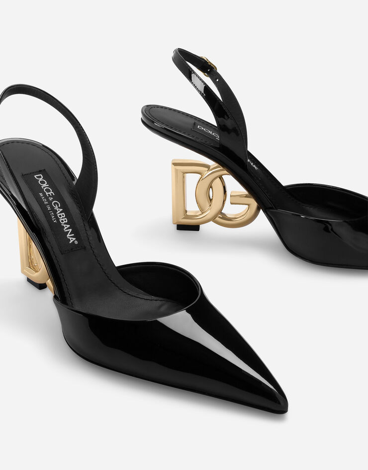 Dolce & Gabbana スリングバックパンプス エナメル ブラック CG0717AP622