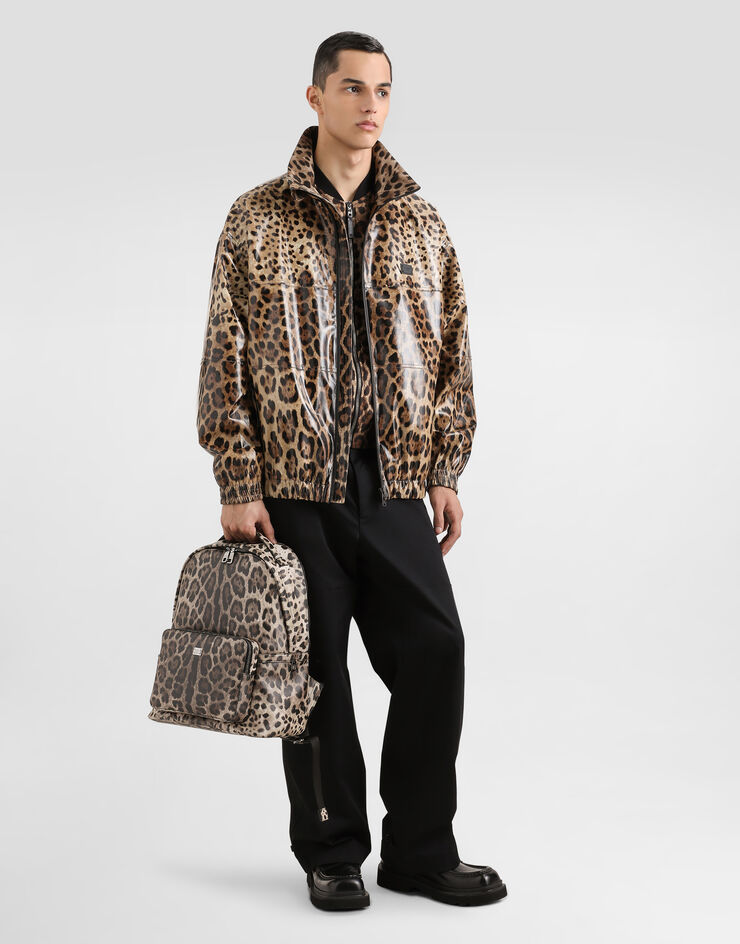 Dolce & Gabbana Technical fabric bomber jacket with tag Print G9BLMTIS1B7