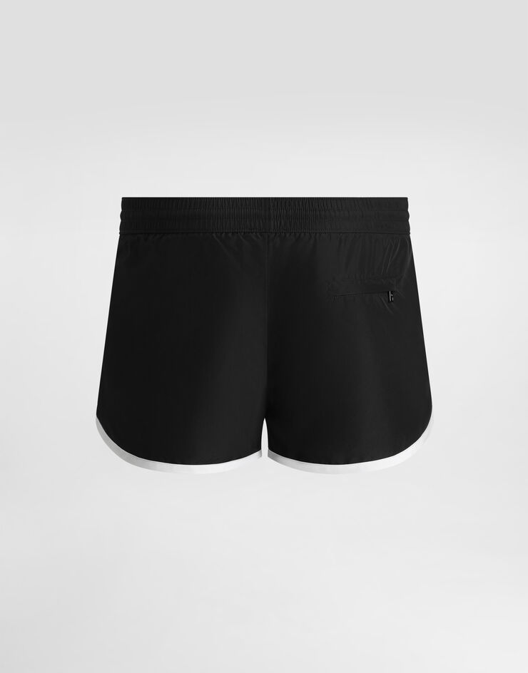 Dolce & Gabbana Boxer de bain court avec plaquette Multicolore M4F43TONR46
