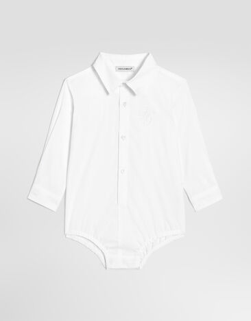 Dolce & Gabbana Poplin bodysuit with DG logo White L11O82G7P1Z