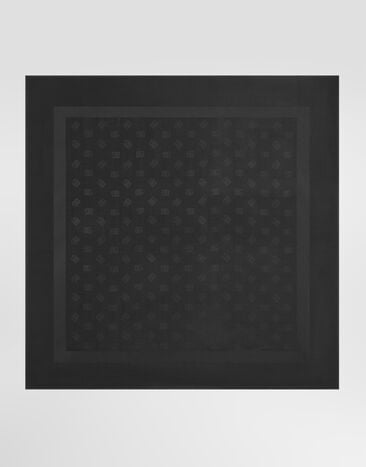 Dolce & Gabbana 135x135 silk stole with logo jacquard Dolce & Gabbana 135x135 silk stole with logo jacquard Grey FS209AGDD0W