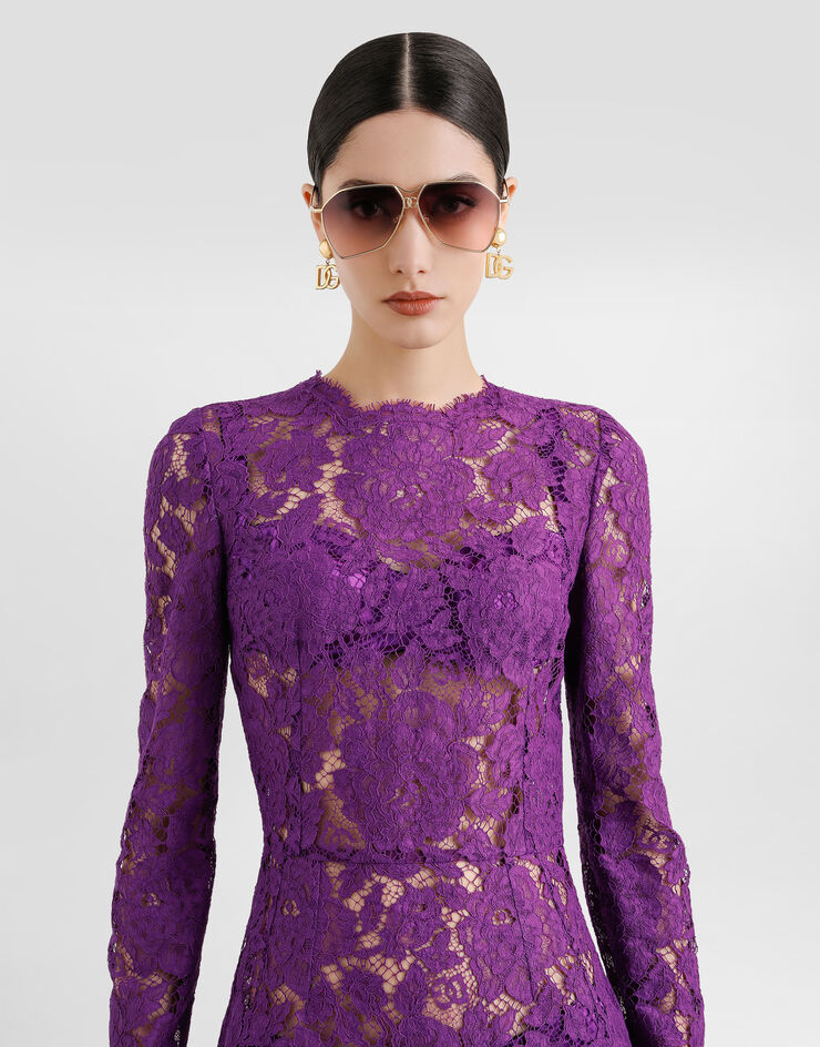 Dolce & Gabbana Cordonetto lace sheath dress Purple F6M0DTHLM7L