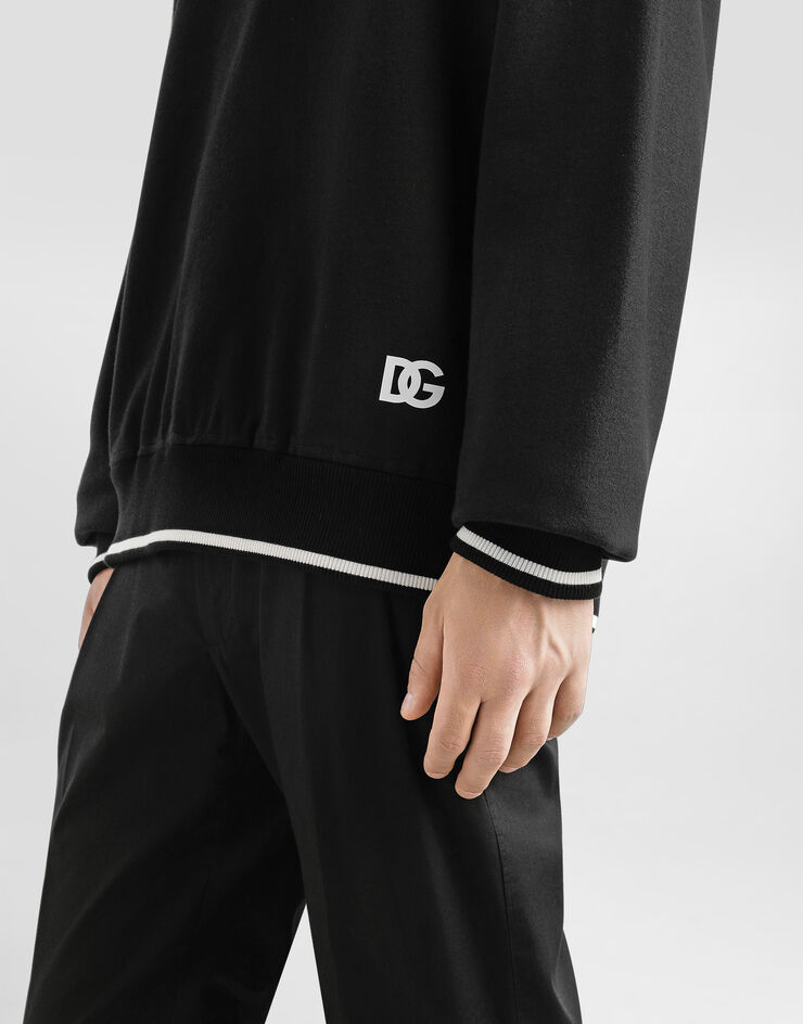 Dolce & Gabbana Cotton sweatshirt with logo Black G9AHSTG7N8L