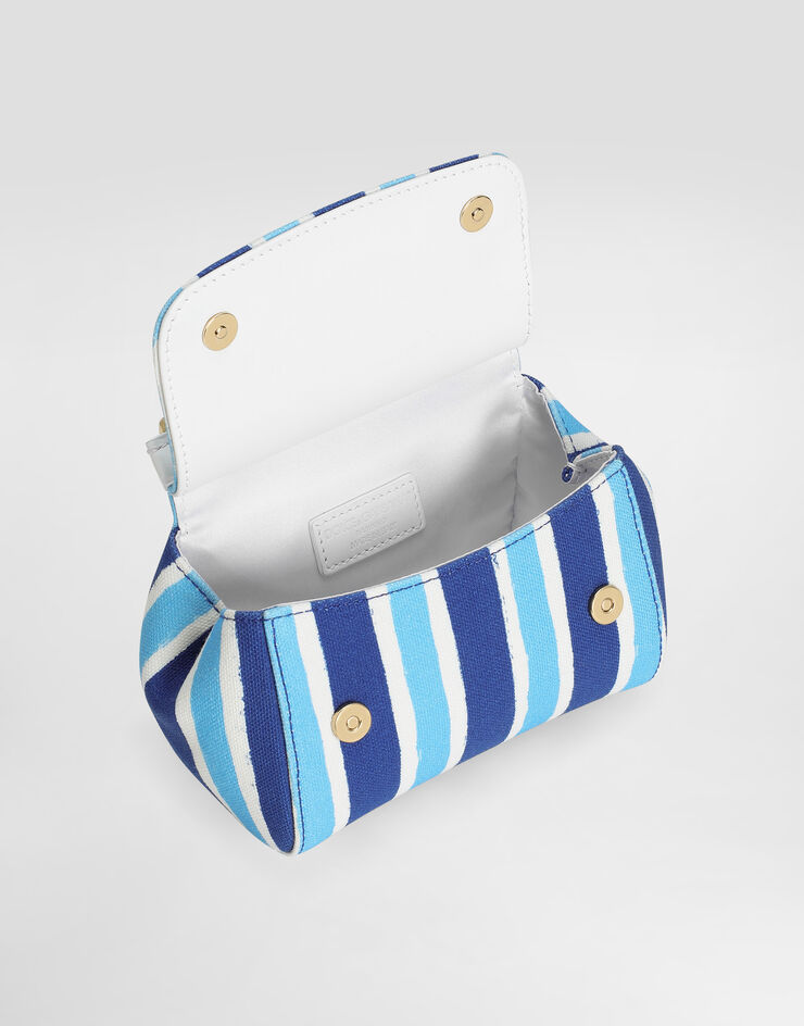 Dolce & Gabbana Canvas Sicily crossbody bag with striped print Azure EB0003AD591