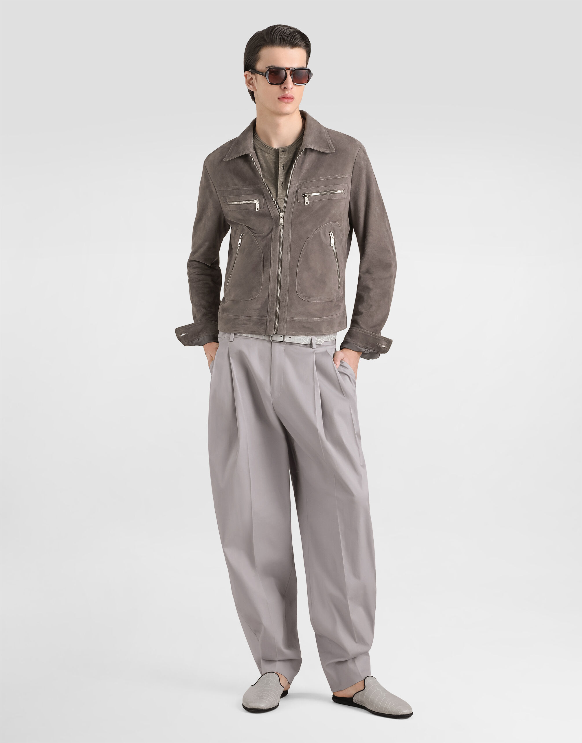 Suede jacket in Grey for Men | Dolce&Gabbana® US