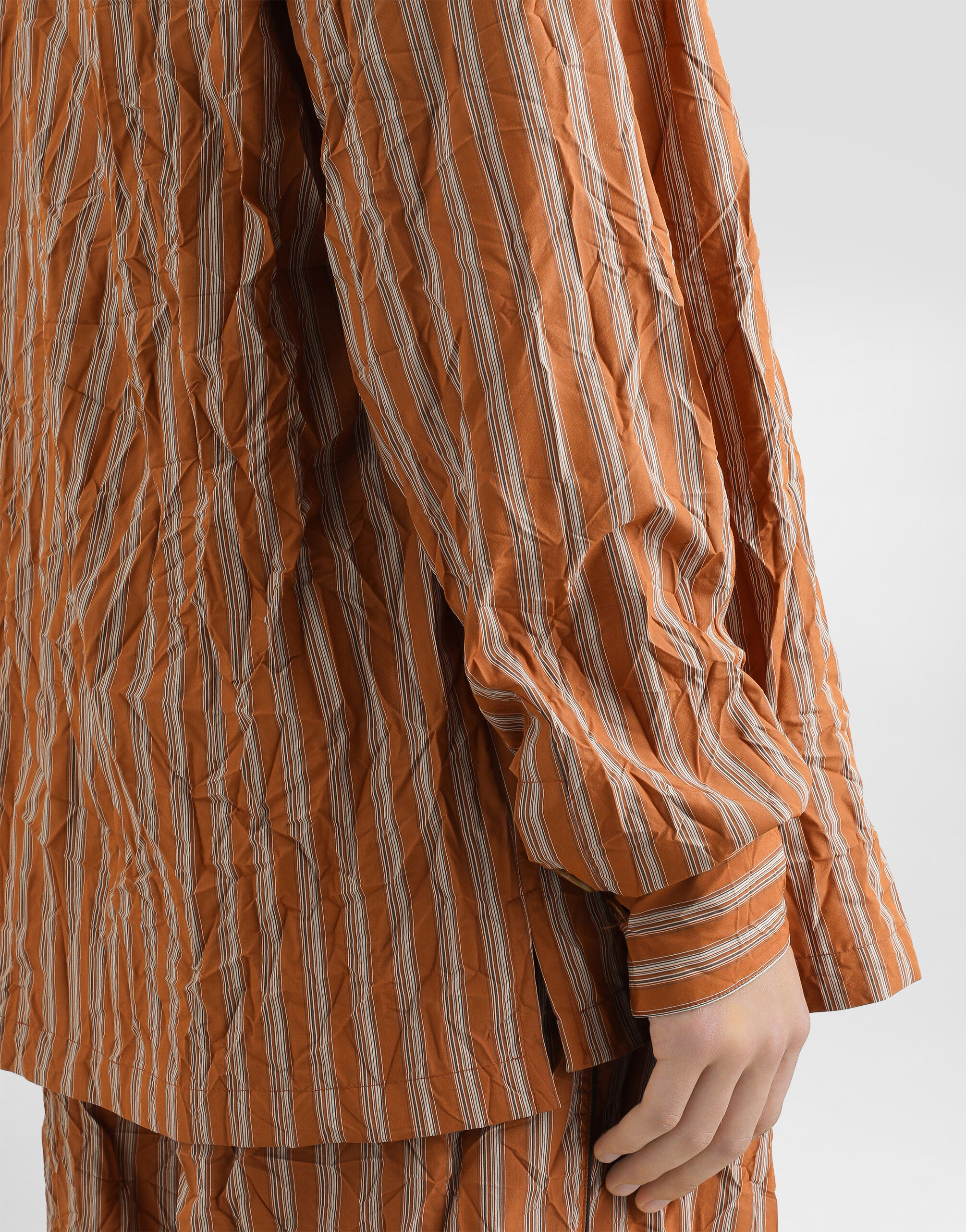 Crinkled striped vanity shirt in Multicolor for Men