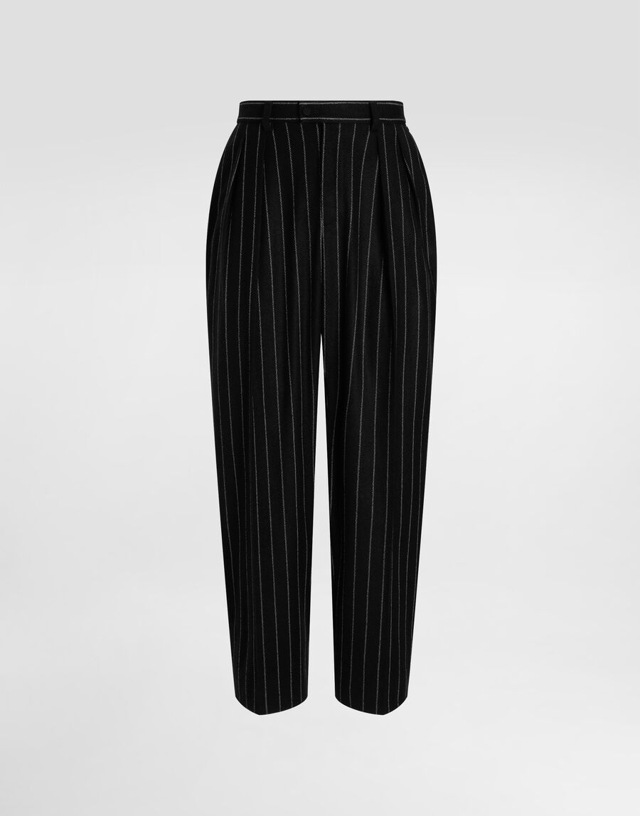 Stripedwool blend trousers