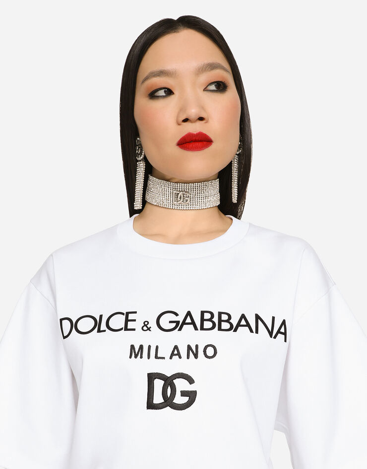 Dolce & Gabbana T-SHIRT M/CORTA GIRO Blanco F8O48ZG7E2I
