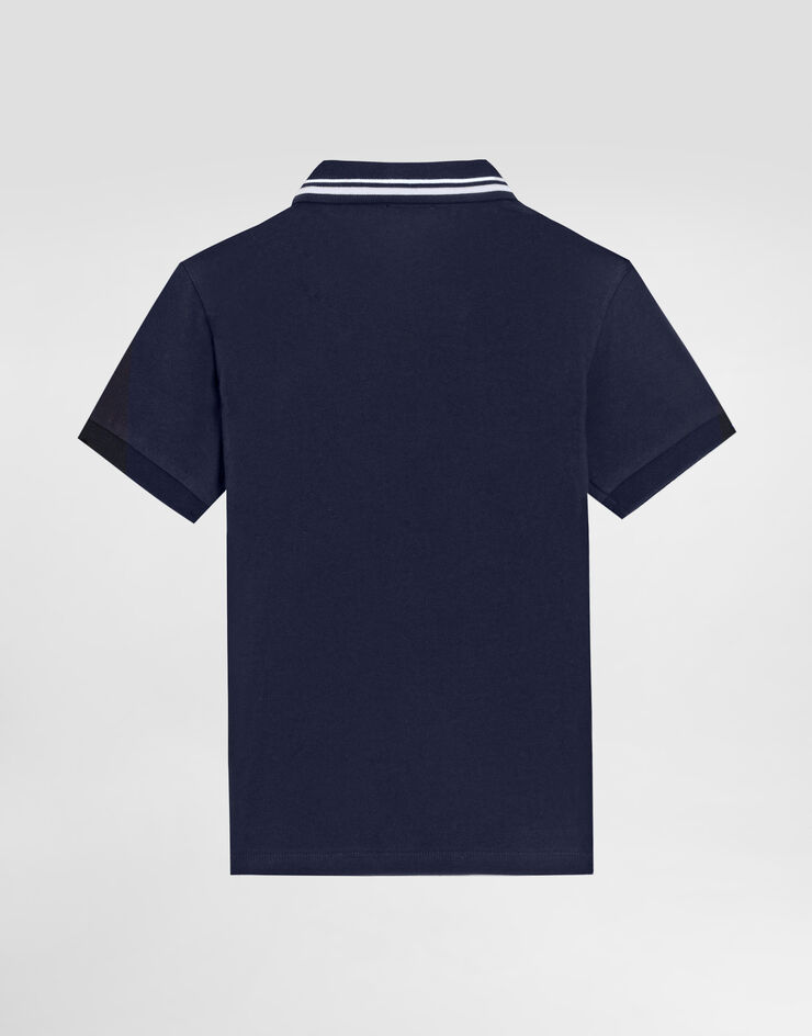 Dolce & Gabbana Polo in piquet con logo DG Blu L4JTIIG7O0B