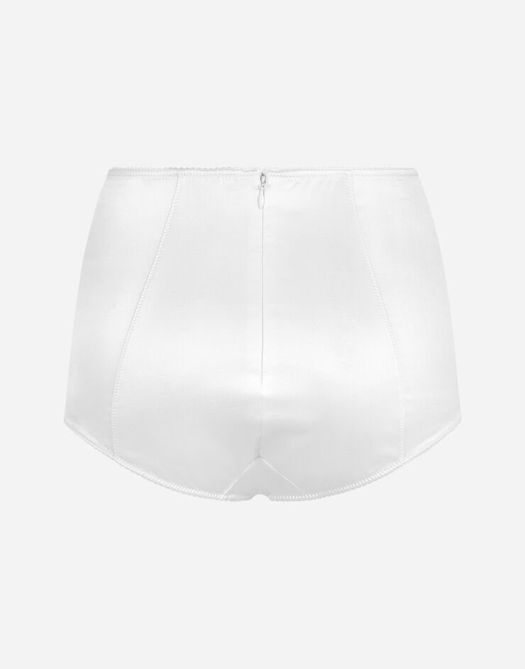 Dolce & Gabbana Satin high-waisted panties Blanco O2A18TFUAD8